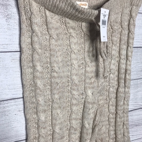A. Peach Cable Knit Wide Leg Pant - Picture 8 of 10